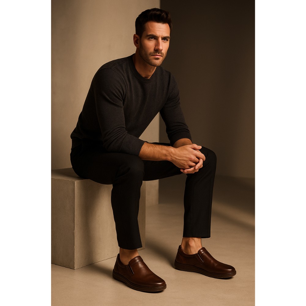 Мужские коричневые туфли комфорт Giorgio Minardi (Польша) модель 5202