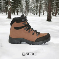 Men's beige winter boots Tapi f-9130 brozowy 5449 made of genuine leather and wool with a discount from a Polish factory
