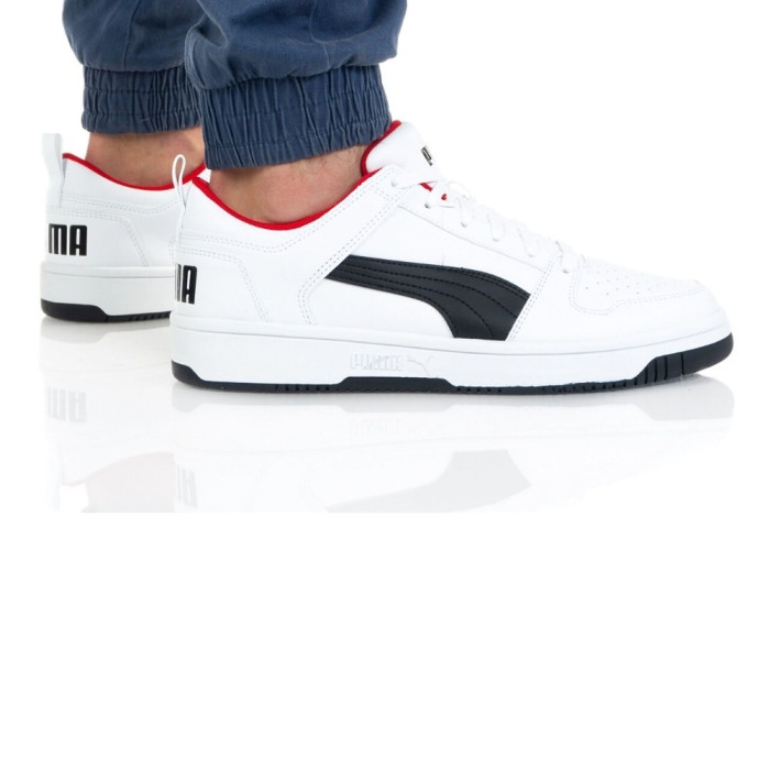 Снікерси Puma Rebound Layup Lo Sl 369866 01 White/Black/High Risk Red модель 5259