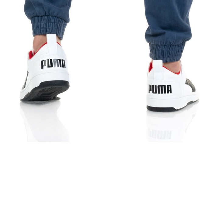 Снікерси Puma Rebound Layup Lo Sl 369866 01 White/Black/High Risk Red модель 5259