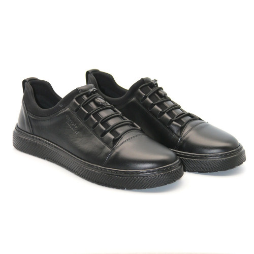 Мужские черные кожаные кеды Giorgio Minardi Польша C21B-373 5377-5065