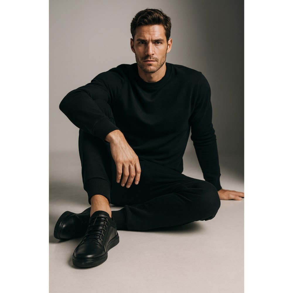 Buy men’s black leather sneakers Giorgio Minardi C21B-373 5377-5065