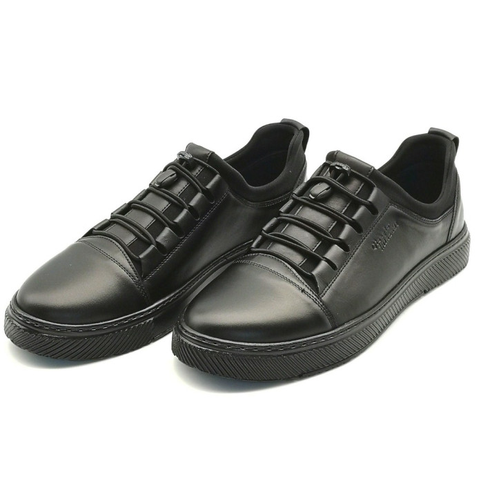 Купить мужские черные кожаные кроссовки Giorgio Minardi C21B-373 5377-5065