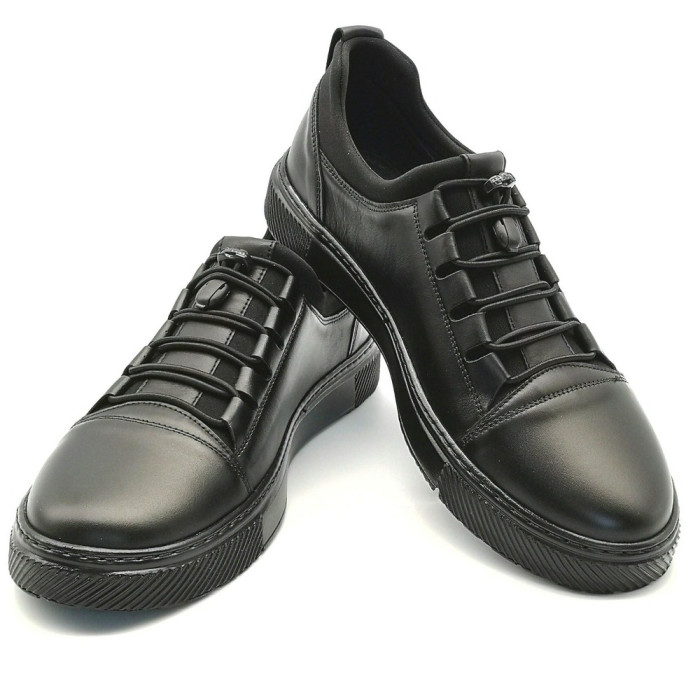 Купить мужские черные кожаные кроссовки Giorgio Minardi C21B-373 5377-5065