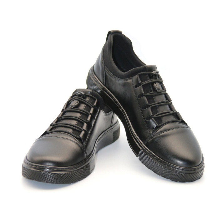 Купить мужские черные кожаные кроссовки Giorgio Minardi C21B-373 5377-5065