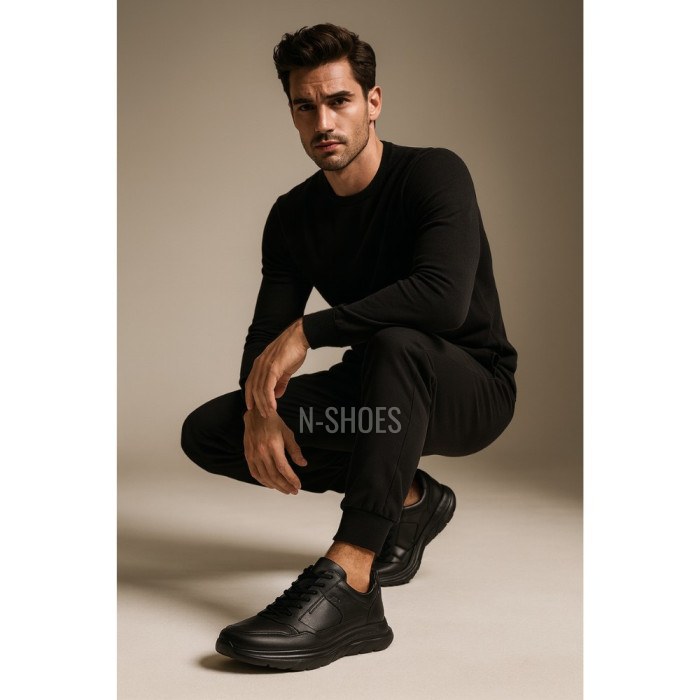 Buy men’s black leather sneakers Giorgio Minardi 1604 czarny 5378