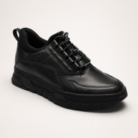 Men's trekking black leather sneakers Giorgio Minardi Poland 1565M czarny 5380