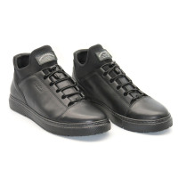 Giorgio Minardi men's black leather high top sneakers with insulation 3921z-c21b 5381