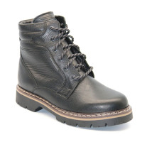 Men's black winter boots Giorgio Minardi 394-c21-scon-fn 5382-5116 with genuine leather and insulation on natural wool from the Polish factory