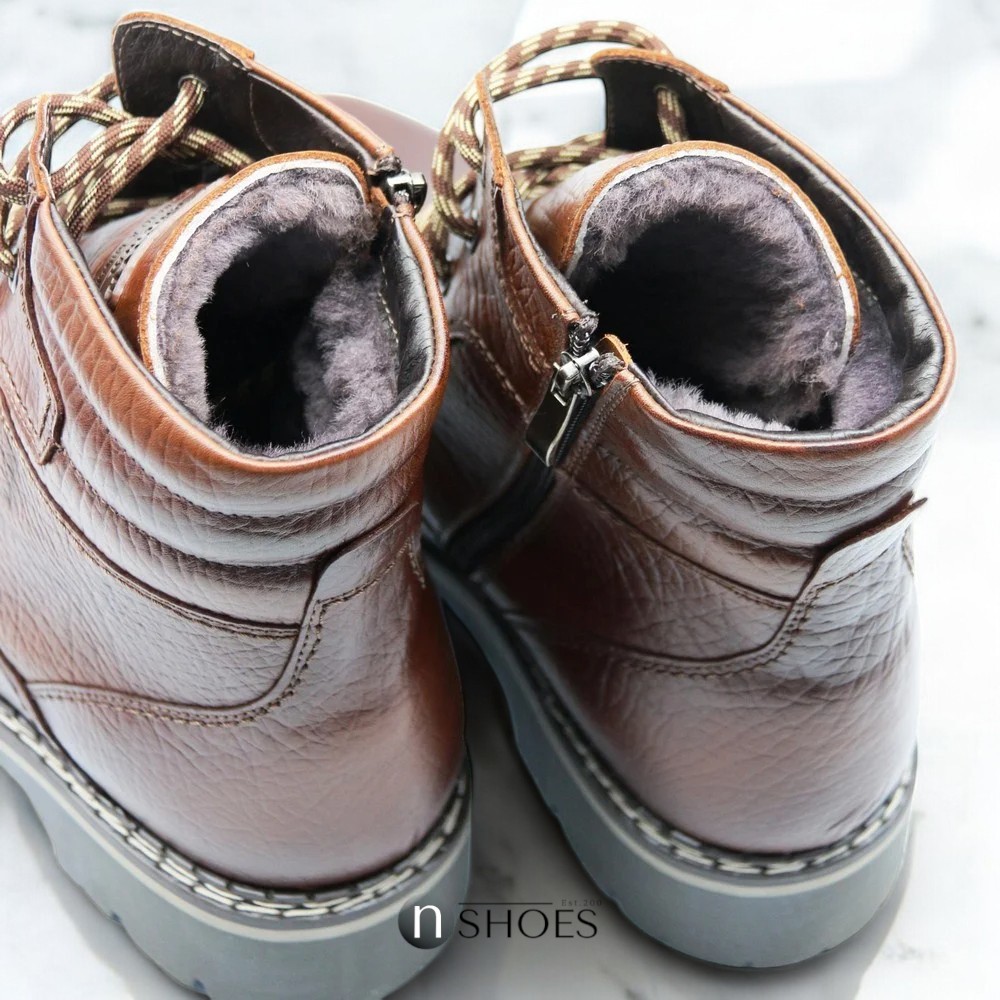 Зимові шкіряні черевики на натуральній вовні Giorgio Minardi (Польща) модель 5383