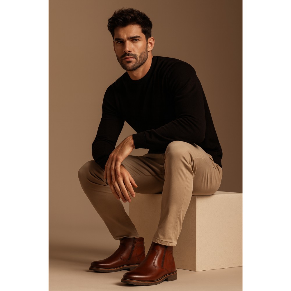 Купить мужские зимние кожаные ботинки Giorgio Minardi 390-brib-fn 5384