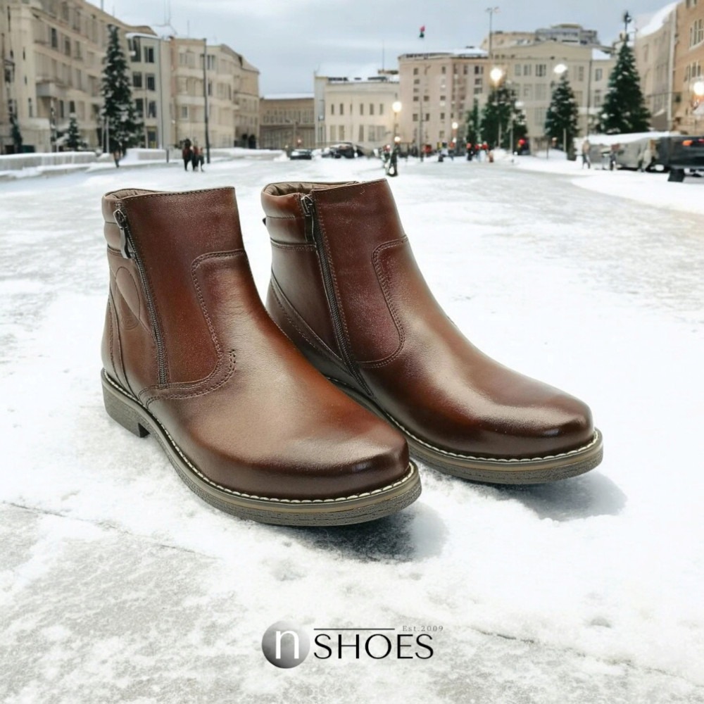 Зимові шкіряні черевики із натуральної вовни Giorgio Minardi (Польща) модель 5384