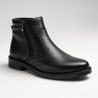 Men's warm winter black leather boots Giorgio Minardi 390-c21b-fn 5385-5115 made of genuine leather with insulation on natural wool from a Polish factory