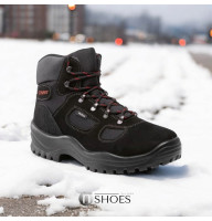 Men's black winter trekking boots Grisport 10626S199G Nero 1 5397 made of genuine leather, sizes 41 and 45, with a discount on the GriTex membrane from the Italian brand