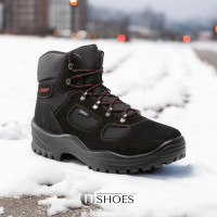 Мужские трекинговые черные зимние ботинки Grisport 10626S199G Nero 1 5397 из натуральной кожи 41 и 45 размер со скидкой на мембране GriTex от итальянского бренда