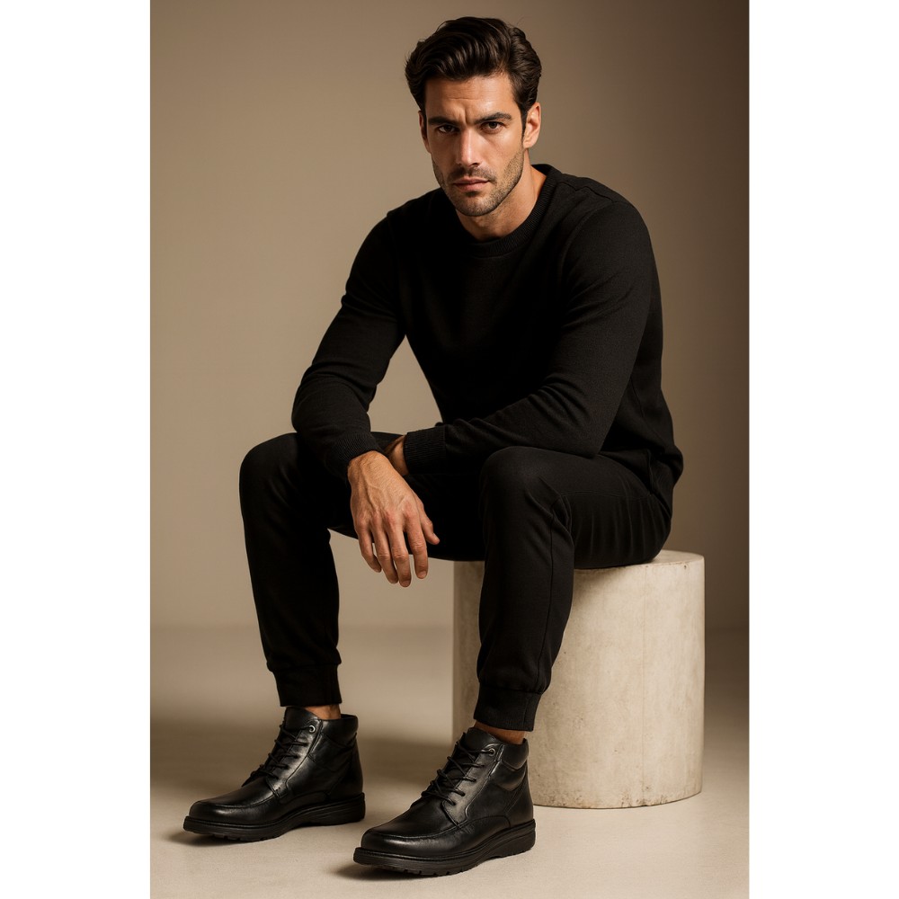 Чоловічі зимові черевики Tapi i-2468 czarny 5450 з натуральної шкіри