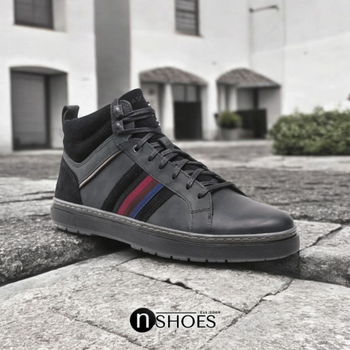 Чоловічі чорні шкіряні кросівки черевики Lasocki MB-SPOD-12 Black 5456 з натуральної шкіри нубуку зі знижкою від польської фабрики Чоловічі чорні шкіряні кросівки черевики Lasocki MB-SPOD-12 Black 5456 з натуральної шкіри нубуку зі знижкою від польської фабрики