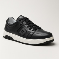 Men's black leather sneakers Badura BUXTON-21 MI08 Black 5460 demi-season