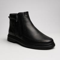 Men's black winter boots Giorgio Minardi 1348m czarny 5482 from Polish factory in genuine leather with natural wool insulation