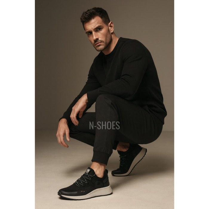 Men’s Black Sneakers Big Star Shoes KK174015 Black 5521