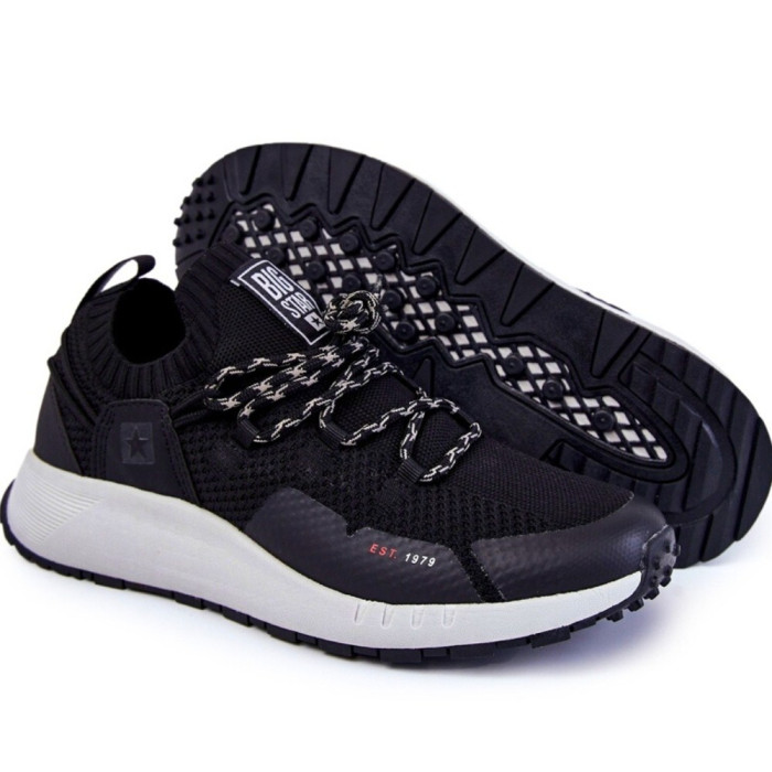 Мужские чёрные кроссовки Big Star Shoes KK174015 Black 5521