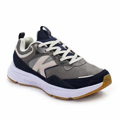 Чоловічі сірі із синім шкіряні кросівки Kelme FLOW 19.352.0731 5581