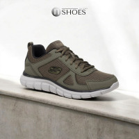 Мужские зеленые кроссовки Skechers Track Scloric 52631 OLBK Oak Canyon Verketta 51898 5652 хаки от американского бренда