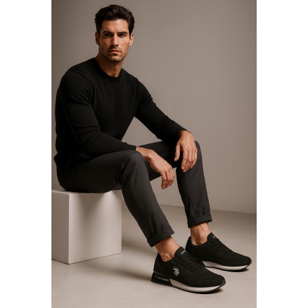 Мужские элитные чёрные кроссовки U.S. POLO ASSN. NOBIL003G 5656