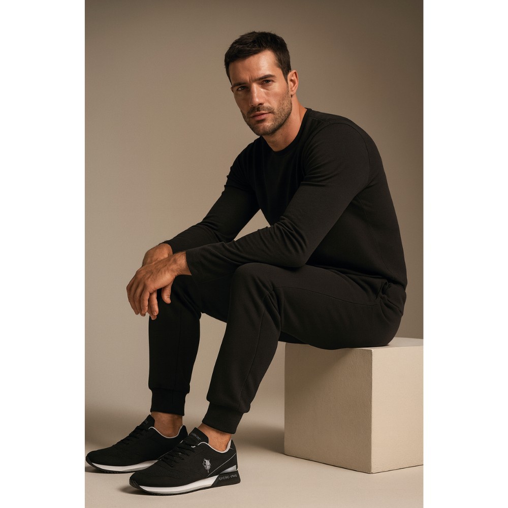 Мужские элитные чёрные кроссовки U.S. POLO ASSN. NOBIL003G 5656