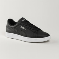 Men's leather black sneakers Puma Smash 3.0 L 39098702 5702 demi-season made of genuine leather