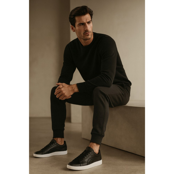 Men’s Puma Smash 3.0 L Leather Sneakers in Black