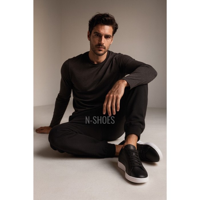 Men’s Puma Smash 3.0 L Leather Sneakers in Black