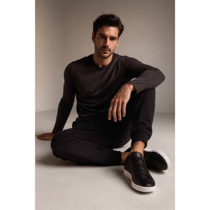 Men’s Puma Smash 3.0 L Leather Sneakers in Black