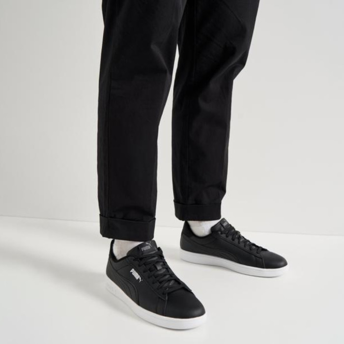 Men’s Puma Smash 3.0 L Leather Sneakers in Black