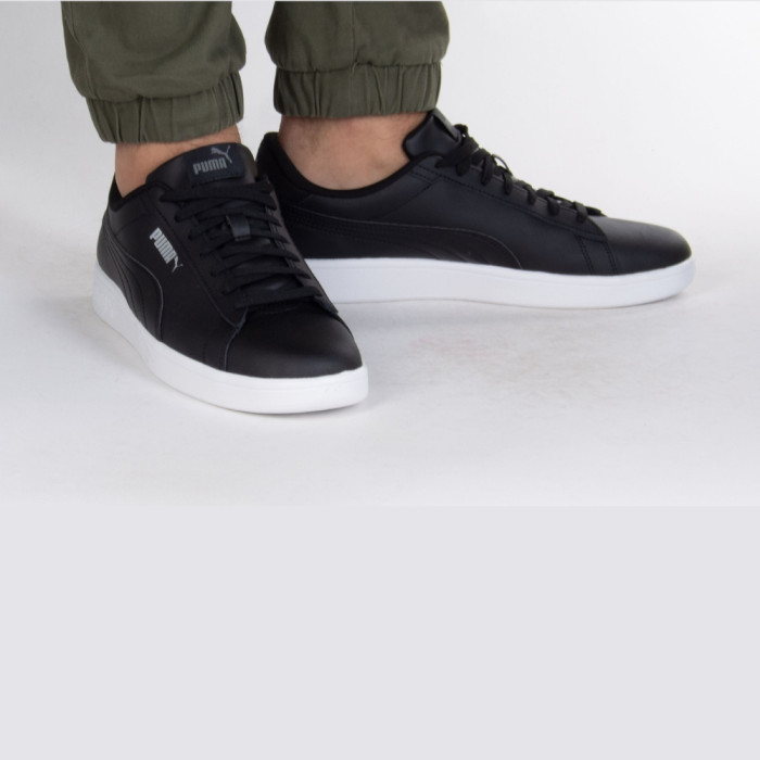 Men’s Puma Smash 3.0 L Leather Sneakers in Black