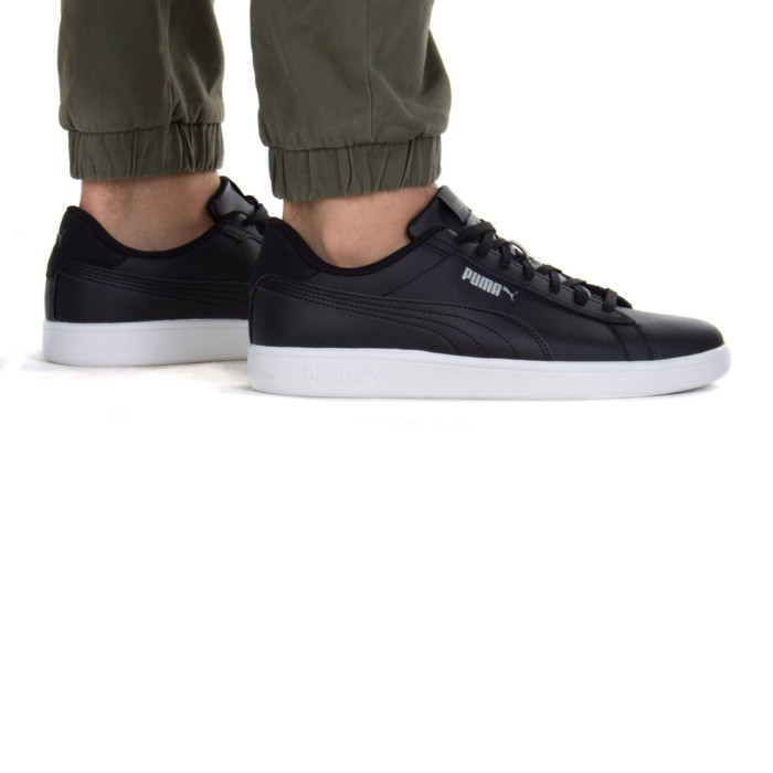 Men’s Puma Smash 3.0 L Leather Sneakers in Black