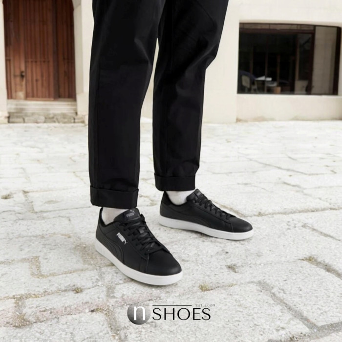 Men’s Puma Smash 3.0 L Leather Sneakers in Black