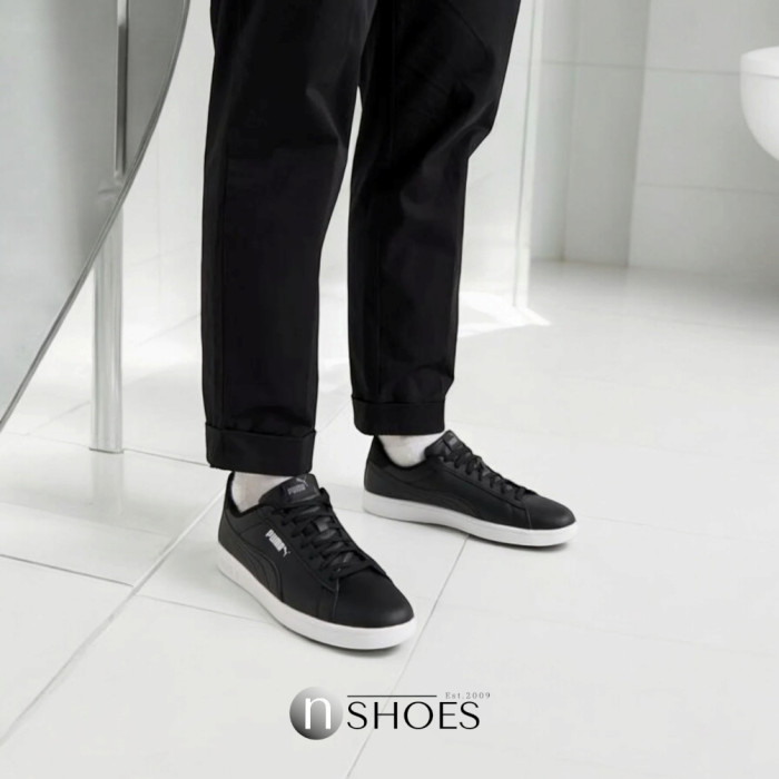 Men’s Puma Smash 3.0 L Leather Sneakers in Black