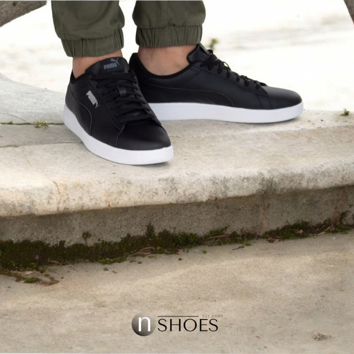 Men’s Puma Smash 3.0 L Leather Sneakers in Black