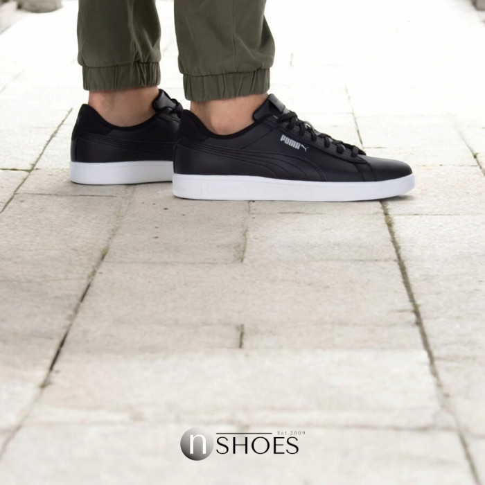 Men’s Puma Smash 3.0 L Leather Sneakers in Black