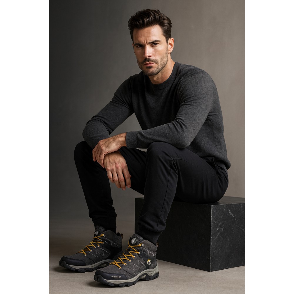 Men’s grey trekking boots Vertigo Alpes Mosca 5706 made of genuine suede