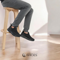 Men's black thermal sneakers slip-ons GRUNBERG 148196 17-01E 5740 made of nylon and Gore-Tex membrane in the style of Merrell Nova Sneaker Moc