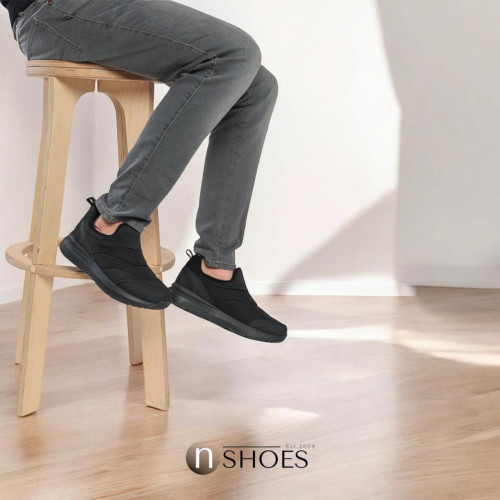 Men's black thermal sneakers slip-ons GRUNBERG 148196 17-01E 5740 made of nylon and Gore-Tex membrane in the style of Merrell Nova Sneaker Moc