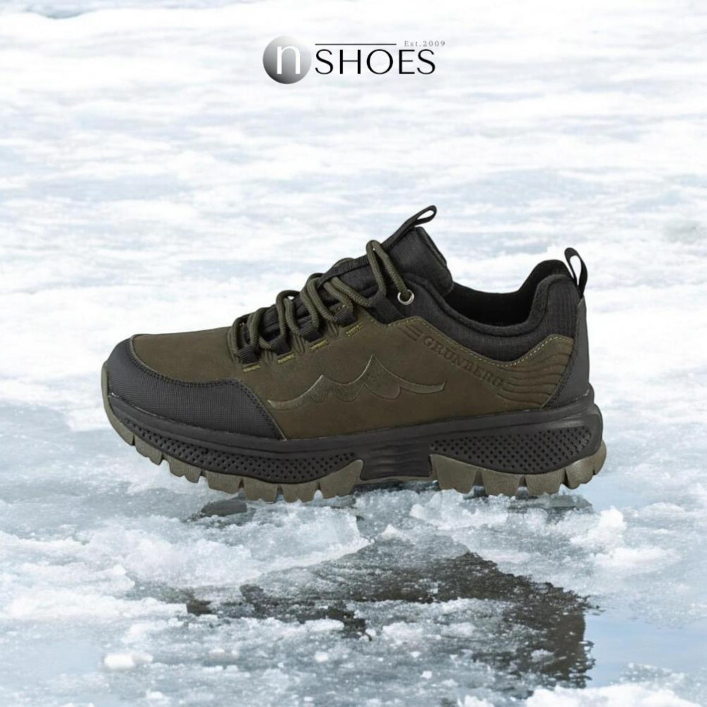 Мужские кожаные термо кроссовки GRUNBERG (Италия) с утеплением Gore-Tex модель 5742 