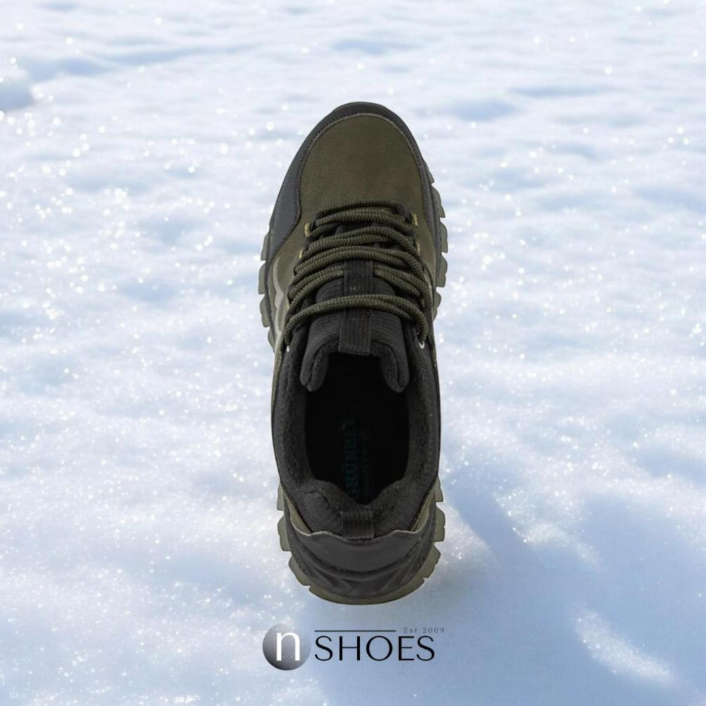 Мужские кожаные термо кроссовки GRUNBERG (Италия) с утеплением Gore-Tex модель 5742 