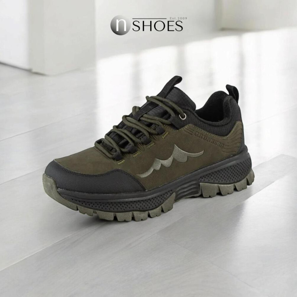 Мужские кожаные термо кроссовки GRUNBERG (Италия) с утеплением Gore-Tex модель 5742 