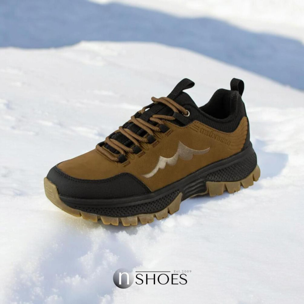 Мужские кожаные термо кроссовки GRUNBERG (Италия) с утеплением на мембране Gore-Tex модель 5743