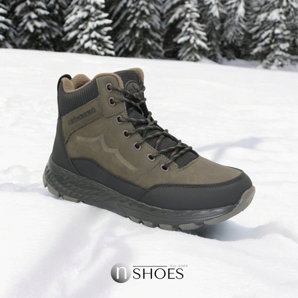 Мужские зимние хаки ботинки GRUNBERG (Италия) модель 5762