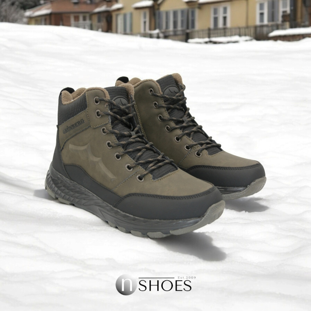 Мужские зимние хаки ботинки GRUNBERG (Италия) модель 5762