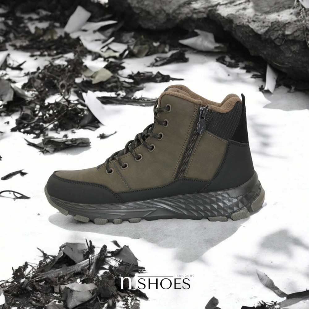 Мужские зимние хаки ботинки GRUNBERG (Италия) модель 5762